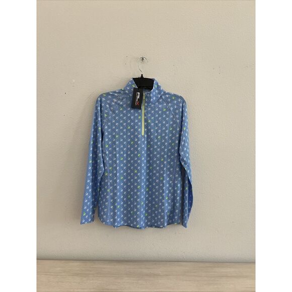 RLX Ralph Lauren Blue Multi Women's Sz M 1/4 Zip Golf L/S Shirt NWT - Picture 1 of 6